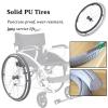 WORDFUN Solid PU Rear Caster, Wheelchair Wheels Replacement Parts, 24" Wheelchair Casters, With Bearing, Load Capacity 150kg, Wheelchair Rear Wheel, Walker Wheels, 2 Pcs view 3