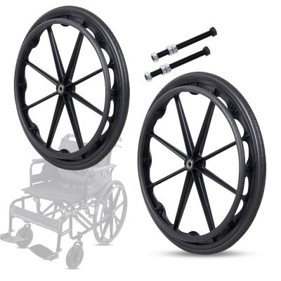 WORDFUN Wheel Replacement Parts For Wheelchairs Wheels, Rear Wheel, Solid PU Tires Wheel, Manual Wheelchair Caster Assembly, 12mm Ball Bearing, Replacement Part Tool, 2 Pcs