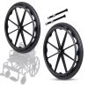 WORDFUN Wheel Replacement Parts For Wheelchairs Wheels, Rear Wheel, Solid PU Tires Wheel, Manual Wheelchair Caster Assembly, 12mm Ball Bearing, Replacement Part Tool, 2 Pcs view 1