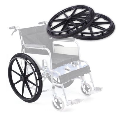 2 Pcs Rear Wheelchair Wheels Replacement, 20in 22in 24in Wheelchair Caster Assembly, Silence, Replacement PartsUniversal Fit, Replacement Wheels For Wheelchair Walkers