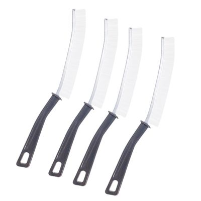 Crevice Cleaning Brush, Gap Cleaning Brush, Bathroom Tile Groove Gap Cleaning Brush, Tiny Window Groove Cleaning Tool, Long Handle Narrow Crevice Detail Scrub Brush, for Home Kitchen (4PCS, White)