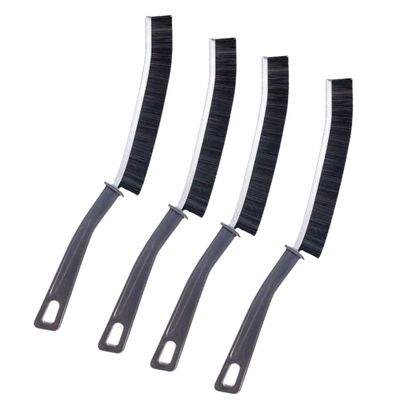 Crevice Cleaning Brush, Gap Cleaning Brush, Bathroom Tile Groove Gap Cleaning Brush, Tiny Window Groove Cleaning Tool, Long Handle Narrow Crevice Detail Scrub Brush, for Home Kitchen (4PCS, Black)