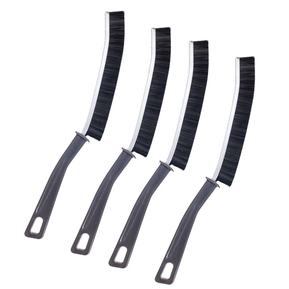 Crevice Cleaning Brush, Gap Cleaning Brush, Bathroom Tile Groove Gap Cleaning Brush, Tiny Window Groove Cleaning Tool, Long Handle Narrow Crevice Detail Scrub Brush, for Home Kitchen (4PCS, Black)