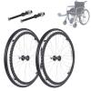 WORDFUN 24" Wheelchair Rear Wheel, 1 Pair Solid Polyurethane Wheel, Puncture Proof Tires Replacement For Manual Wheelchairs Rollators, Wear-resistant AntiSlip Wheel, 1.4cm Screw view 1