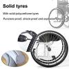 WORDFUN 24" Wheelchair Rear Wheel, 1 Pair Solid Polyurethane Wheel, Puncture Proof Tires Replacement For Manual Wheelchairs Rollators, Wear-resistant AntiSlip Wheel, 1.4cm Screw view 4