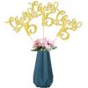 12 Pack Happy 15th Birthday Centerpiece Sticks - Assembled Glitter Cheers to 15 Years Table Centerpiece Sticks for Fabulous Birthday Theme Party Supplies - Gold view 1