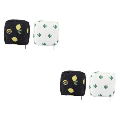 Gatuida 4pcs Lovely Mini Sanitary Napkin Pouch Tampon Pad Pouch for Cosmetic Storage Use as Sanitary Towel Holder Nappy Changing Bag