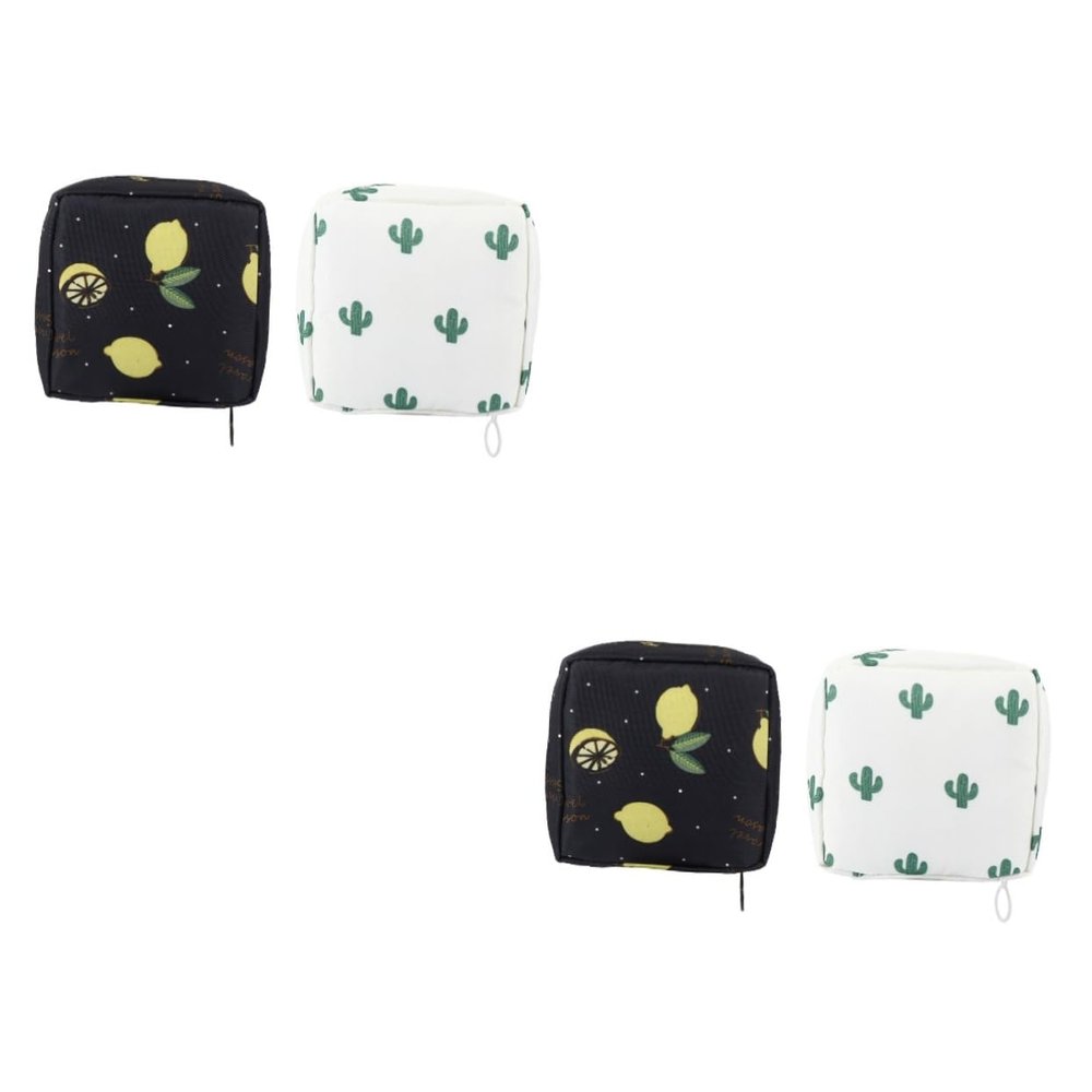 Gatuida 4pcs Lovely Mini Sanitary Napkin Pouch Tampon Pad Pouch for Cosmetic Storage Use as Sanitary Towel Holder Nappy Changing Bag