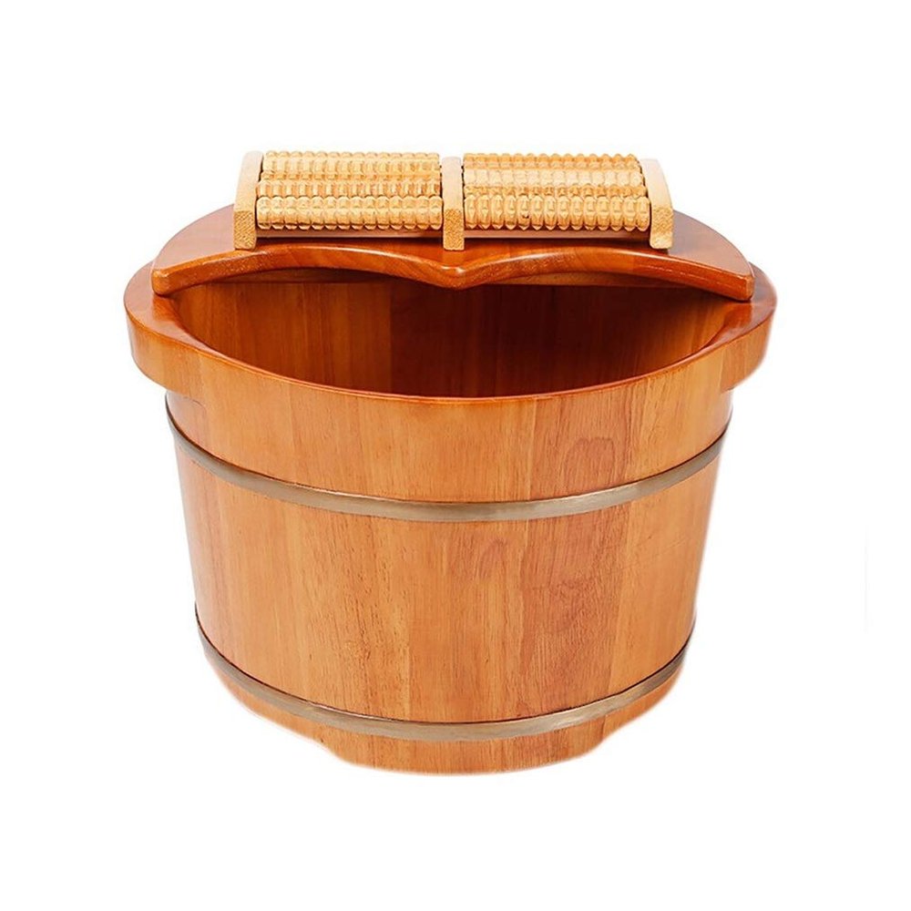 KAMNIK Bucket For Foot Bath,Sauna Accessories Sauna Bucket Water Bucket,Handmade Wooden Footbath Tubs,Foot Relaxing Barrel Decoration Comfortable anniversary