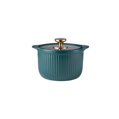 SUNMME Simple Glazed Ceramic Casserole Large Capacity Heat-resistant Fire Stew Hot Pot Kitchen Utensils