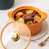 SUNMME Simple Glazed Ceramic Casserole Large Capacity Heat-resistant Fire Stew Hot Pot Kitchen Utensils view 2