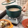 SUNMME Simple Glazed Ceramic Casserole Large Capacity Heat-resistant Fire Stew Hot Pot Kitchen Utensils view 4