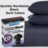 Swirl Black Fabric Sheets for Dark Cloth - Restoring Colors, Travel Wash Compatible, Revive Cloth Colour Run Protection, 3 Pack + Cheeroo Magnet view 3