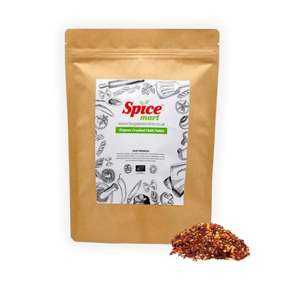 225g | Organic Whole Spices | Ground Spices | Herbs | Seeds | Chilli | Superfoods Soil Association Certified (Organic Crushed Chilli Flakes)