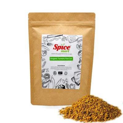 225g | Organic Whole Spices | Ground Spices | Herbs | Seeds | Chilli | Superfoods Soil Association Certified (Organic Turmeric Fine Cut)