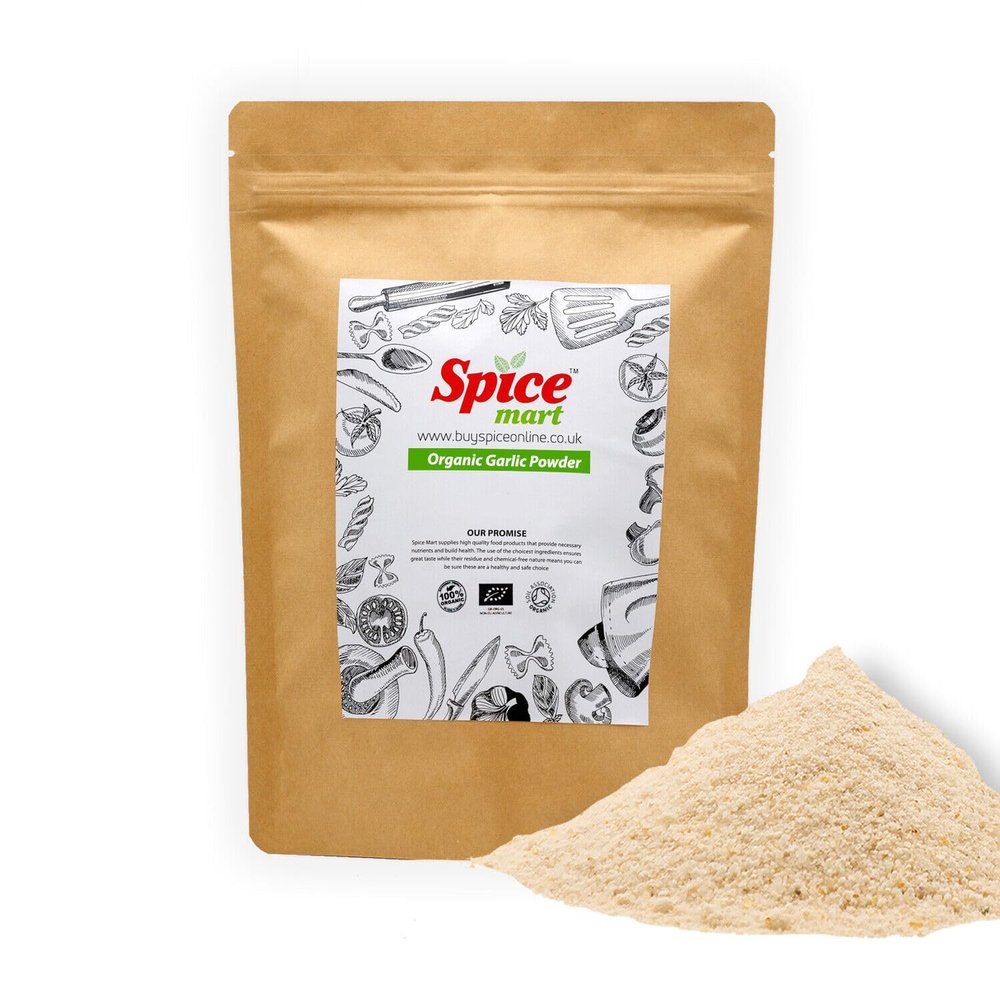 225g | Organic Whole Spices | Ground Spices | Herbs | Seeds | Chilli | Superfoods Soil Association Certified (Organic Garlic Powder)