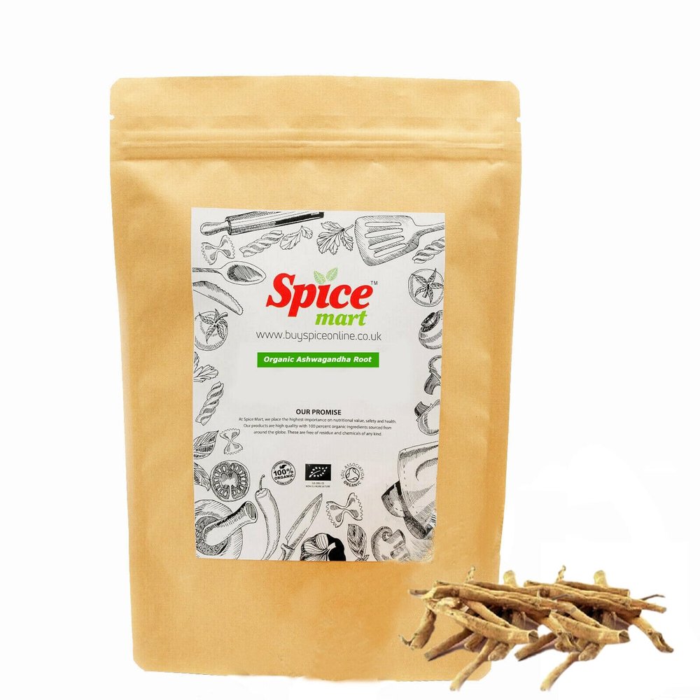 225g | Organic Whole Spices | Ground Spices | Herbs | Seeds | Chilli | Superfoods Soil Association Certified (Organic Ashwagandha Root)