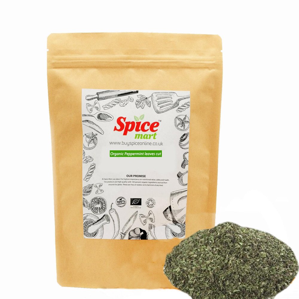 225g | Organic Whole Spices | Ground Spices | Herbs | Seeds | Chilli | Superfoods Soil Association Certified (Organic Peppermint Leaves)