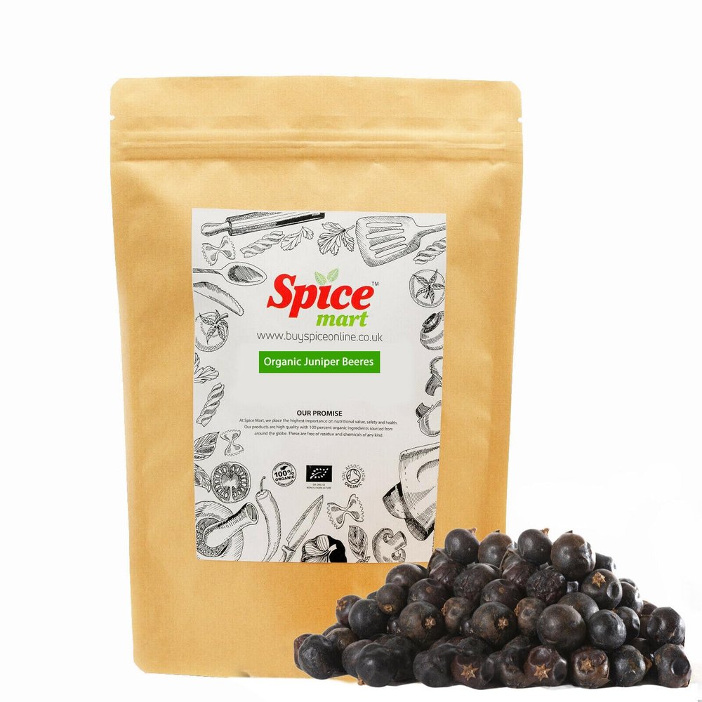 225g | Organic Whole Spices | Ground Spices | Herbs | Seeds | Chilli | Superfoods Soil Association Certified (Organic Whole Juniper Berries)