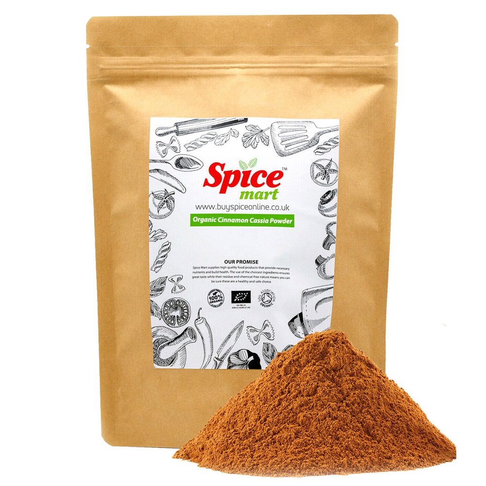 225g | Organic Whole Spices | Ground Spices | Herbs | Seeds | Chilli | Superfoods Soil Association Certified (Organic Cinnamon Cassia Powder)