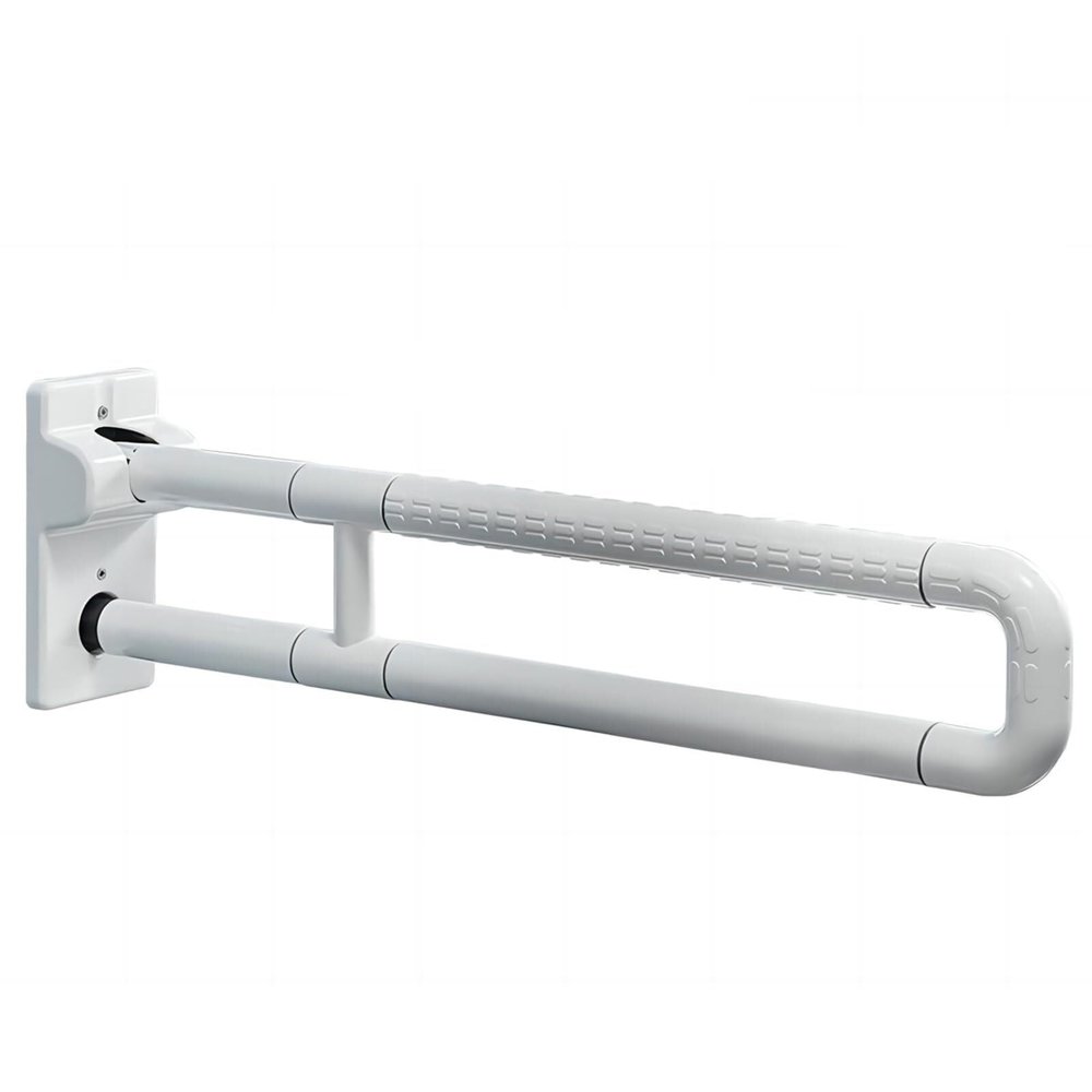 X&Z-XAOY Flip Up Toilet Grab Bar Foldable Skid Resistance Toilet Bathroom Bar Safety Handicap Bathroom Seat Support Hand Grips For Disability Aid And Elderly,White,27.6