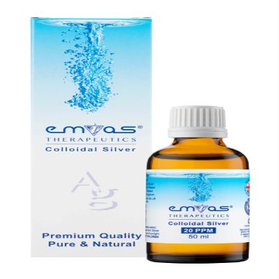 EMIAS Therapeutics UK - 20 PPM Colloidal Silver - 50ml Bottle in Amber Glass - Perfect for a Travel Pack and Away Days - Pure and Natural, Premium Quality.