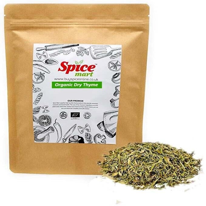 225g | Organic Whole Spices | Ground Spices | Herbs | Seeds | Chilli | Superfoods Soil Association Certified (Organic Thyme Leaves)