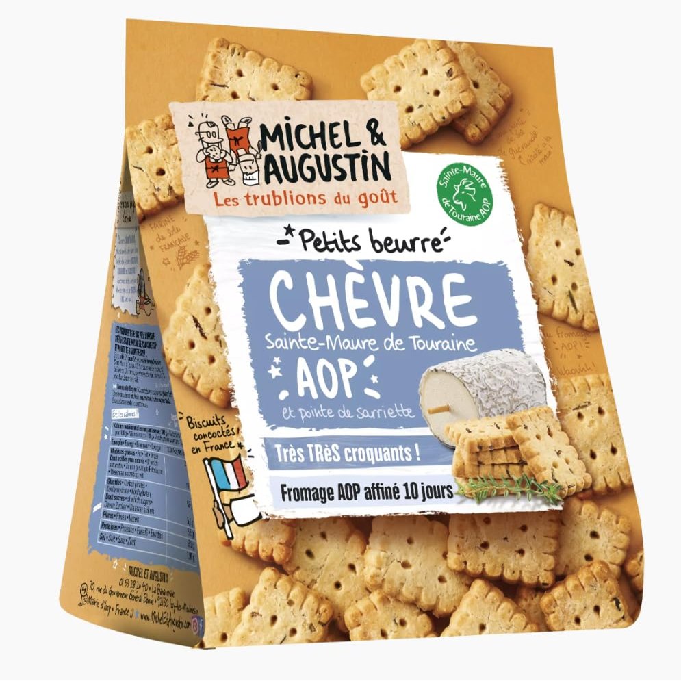 Michel Et Augustin Goat Cheese Salty Butter Crackers 100g - Pack of 3