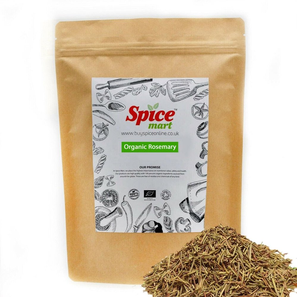 225g | Organic Whole Spices | Ground Spices | Herbs | Seeds | Chilli | Superfoods Soil Association Certified (Organic Dried Rosemary)