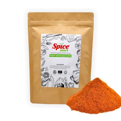 225g | Organic Whole Spices | Ground Spices | Herbs | Seeds | Chilli | Superfoods Soil Association Certified (Organic Cayenne Pepper Powder)