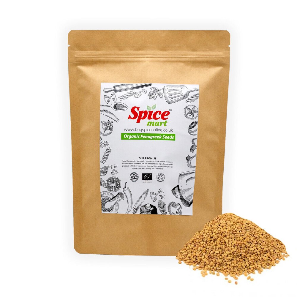 225g | Organic Whole Spices | Ground Spices | Herbs | Seeds | Chilli | Superfoods Soil Association Certified (Organic Fenugreek Seeds)