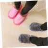 SKISUNO Women Slippers Floor Cleaning Mop Slipper Grey Size s 35-37 Detachable Microfiber Bottom Furry Stripes House Cleaning Mopping Shoes view 2