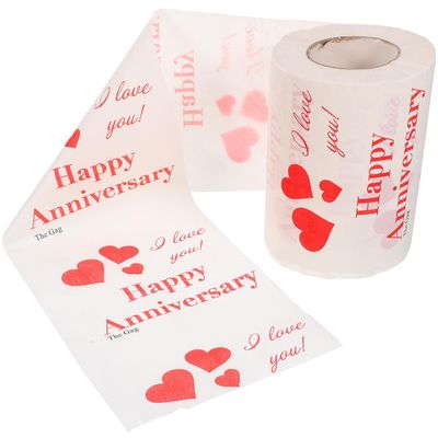 1 Roll Valentines Day Toilet Paper Romantic Love Heart Printed Toilet Paper Happy Anniversary for Wedding Valentines Day