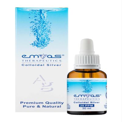 EMIAS Therapeutics UK - 20 PPM Colloidal Silver - 30ml Eye Drop Dropper Bottle in Amber Glass Bottle - Produced in The UK. Pure and Natural, Premium Quality.