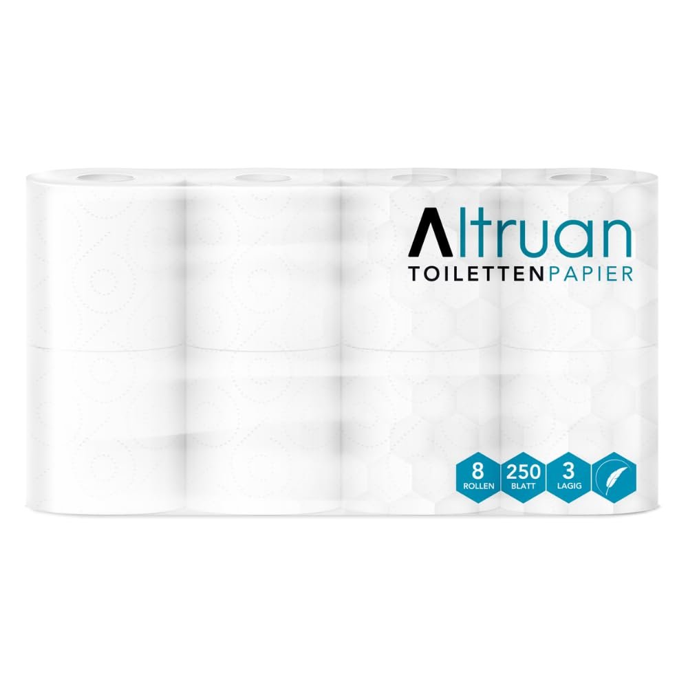 Altruan Toilet Paper, 3-Layer, White