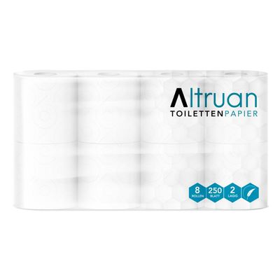 Altruan Toilet Paper, 2-Layer, White