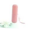 PartyKindom Travel Toothbrush Holder and Tooth-Brushing Cup Pink, Portable Toothpaste Container with Lid, Compact Storage Box for Home and Travel Use view 3