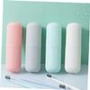 PartyKindom Travel Toothbrush Holder and Tooth-Brushing Cup Pink, Portable Toothpaste Container with Lid, Compact Storage Box for Home and Travel Use view 4