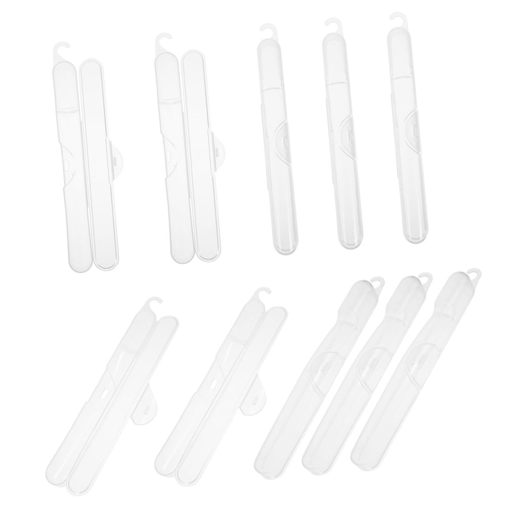 GLEAVI 10pcs Compact Toothbrush Boxes Portable Travel Outdoor Plastic Toothbrush Storage Boxes Case for Travel Accessories for Camping and Hiking