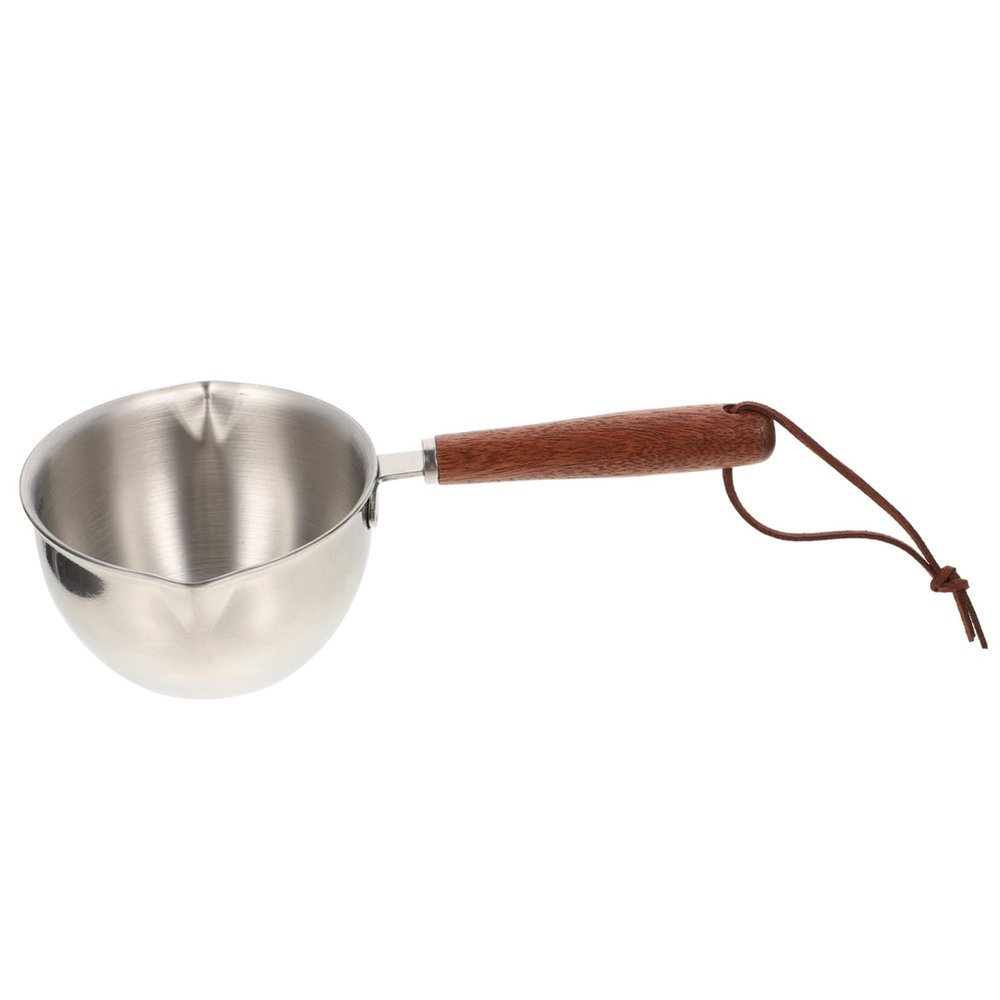 SUNMME Pour Oil Small Pot Turkish Coffee Pot Chocolate Warmer Metal Coffee Pot Reusable Saucepan Pasta Pan Saucepan Stainless Steel Cooking Utensils Silver Mini