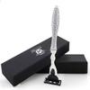 Haryali London 3 Edge Shaving Razor Handmade Silver Antique Design Handle Beard and Mustache Safety Razor For Men Perfect Shave view 2