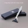 Haryali London 3 Edge Shaving Razor Handmade Silver Antique Design Handle Beard and Mustache Safety Razor For Men Perfect Shave view 4