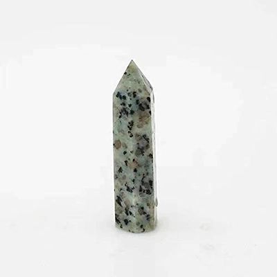 EPEDIC 1pc 85mm-95mm Natural Polished Kiwi Jasper Point Crystal Tower Gift