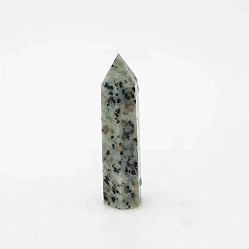 EPEDIC 1pc 85mm-95mm Natural Polished Kiwi Jasper Point Crystal Tower Gift