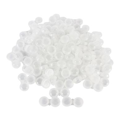 Dhoptical 100Pcs Contact lens case Colorful Contact Lens Holder Box Left/Right Eyes (White transparent)