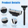 8Pcs Razor Blades Refills with 1 Handle Razors for Mach 3 Blades Replacement Blade with Double Lubrication Strip Compatible with Mach 3 Handles Shaving Manual Shaver Blade Men Father Boyfriend view 3