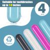 4 Pack Toothbrush Cases Travel Toothbrush Holder Portable Toothbrush Container Case Plastic Toothbrush Carrier Cover Case Toothbrush Protector for Traveling, Bathroom, School, Home, Camping view 4