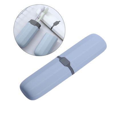 Gatuida Tooth Brush Case Travel Portable Toothbrush Case Holder Storage for Travel (Grey Blue)