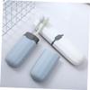 Gatuida Tooth Brush Case Travel Portable Toothbrush Case Holder Storage for Travel (Grey Blue) view 3