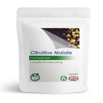 L-Citrulline DL-Malate 500mg Capsules | Muscle Performance and Recovery | Pre Workout (Pack of 60)